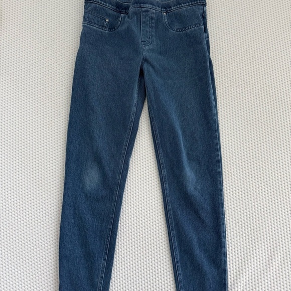 SPANX Jean-ish Ankle Shaping Leggings in Blue Tummy Control Women Size Large - Picture 3 of 6